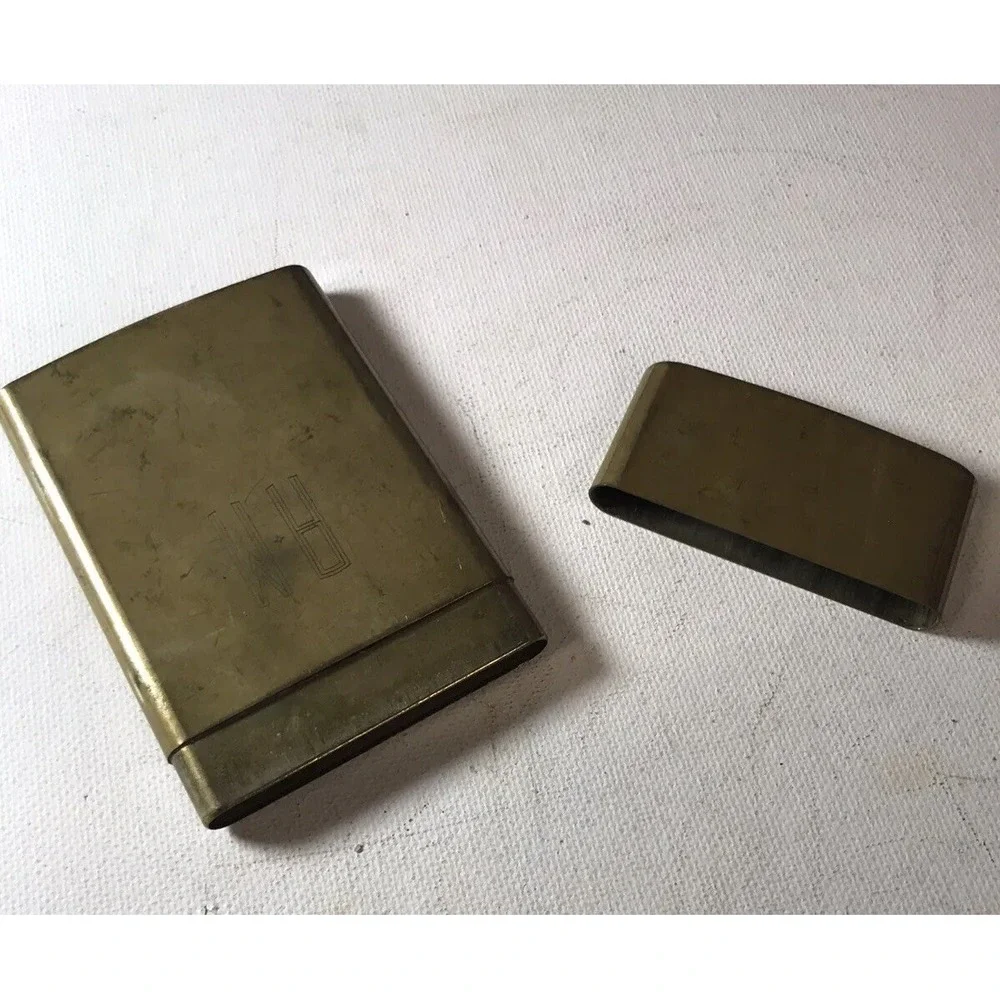 CHAS T. KENNEDYBrass No.9 Cigarette Case- 3.75